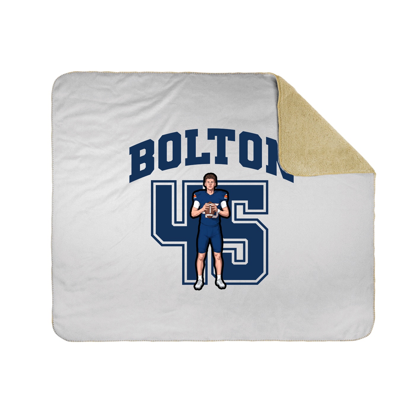 Throw Blanket — Number in White