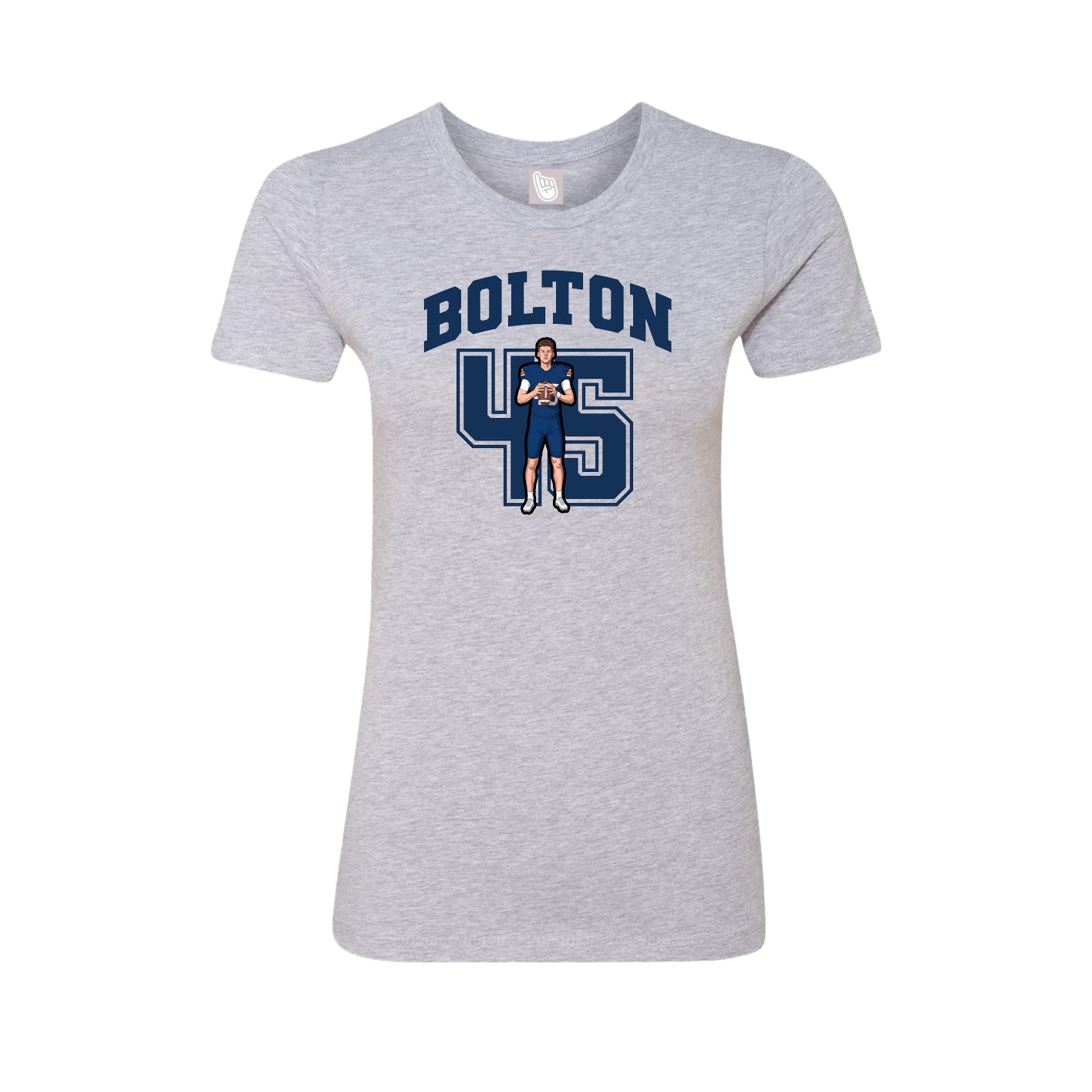 Fitted Women's Tee — Number in Grey
