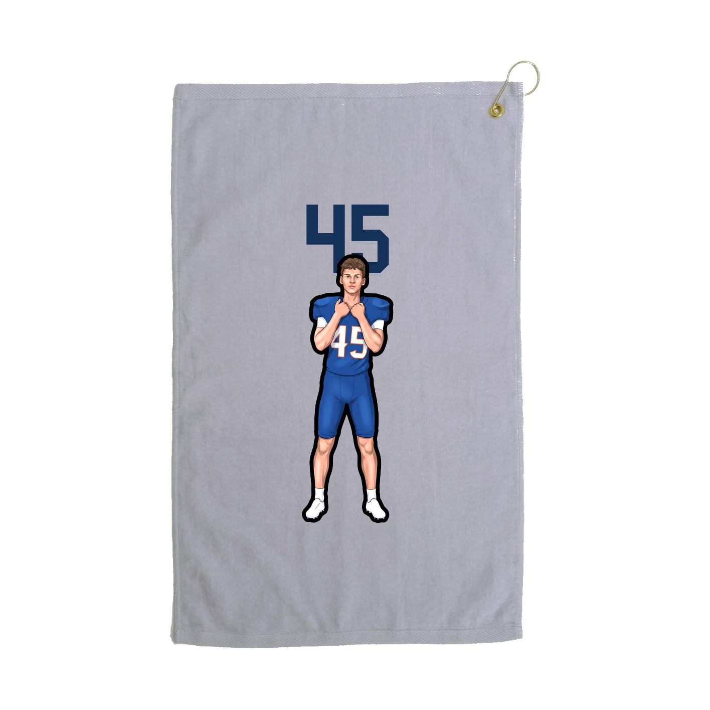 Golf Towel — Number Top in Grey
