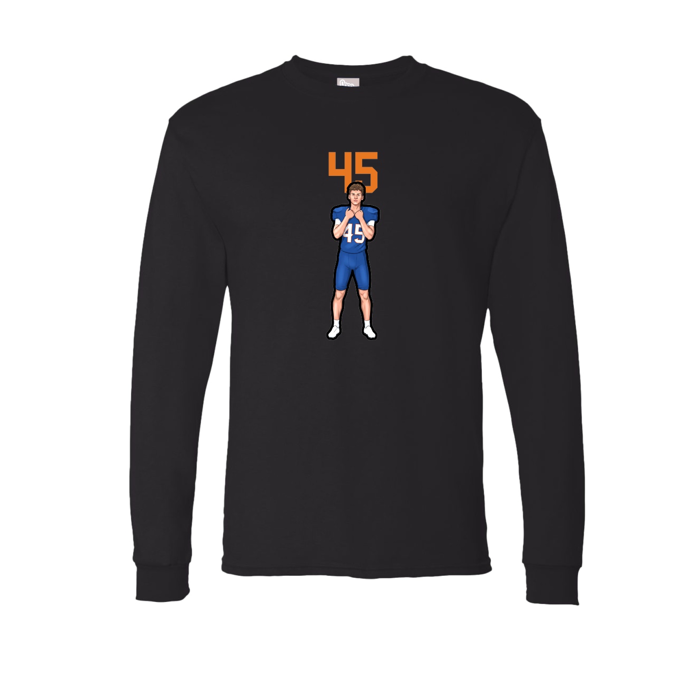 Long Sleeve Tee — Number Top in Black