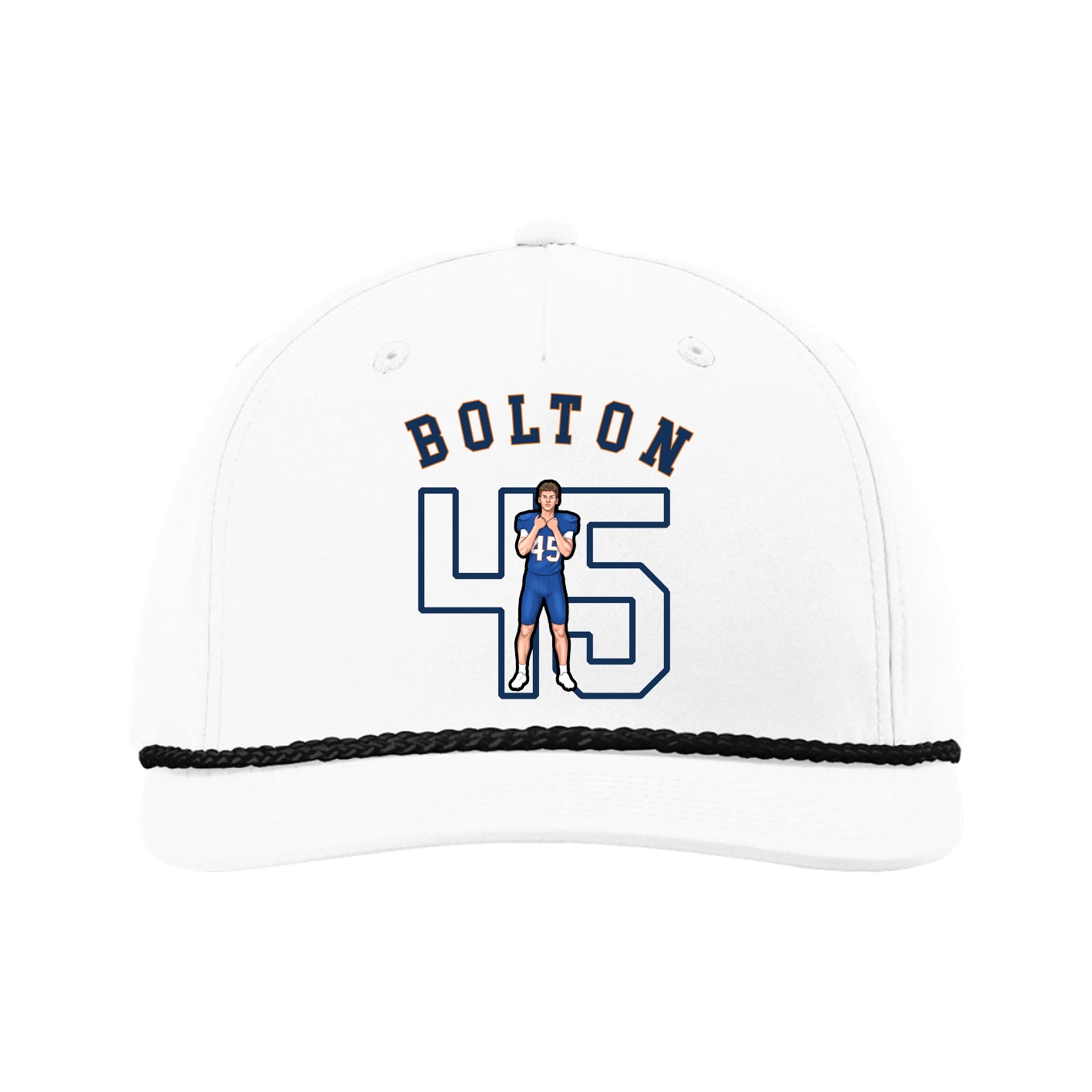 Five-Panel Classic Rope Cap — Shirsey Arch in White