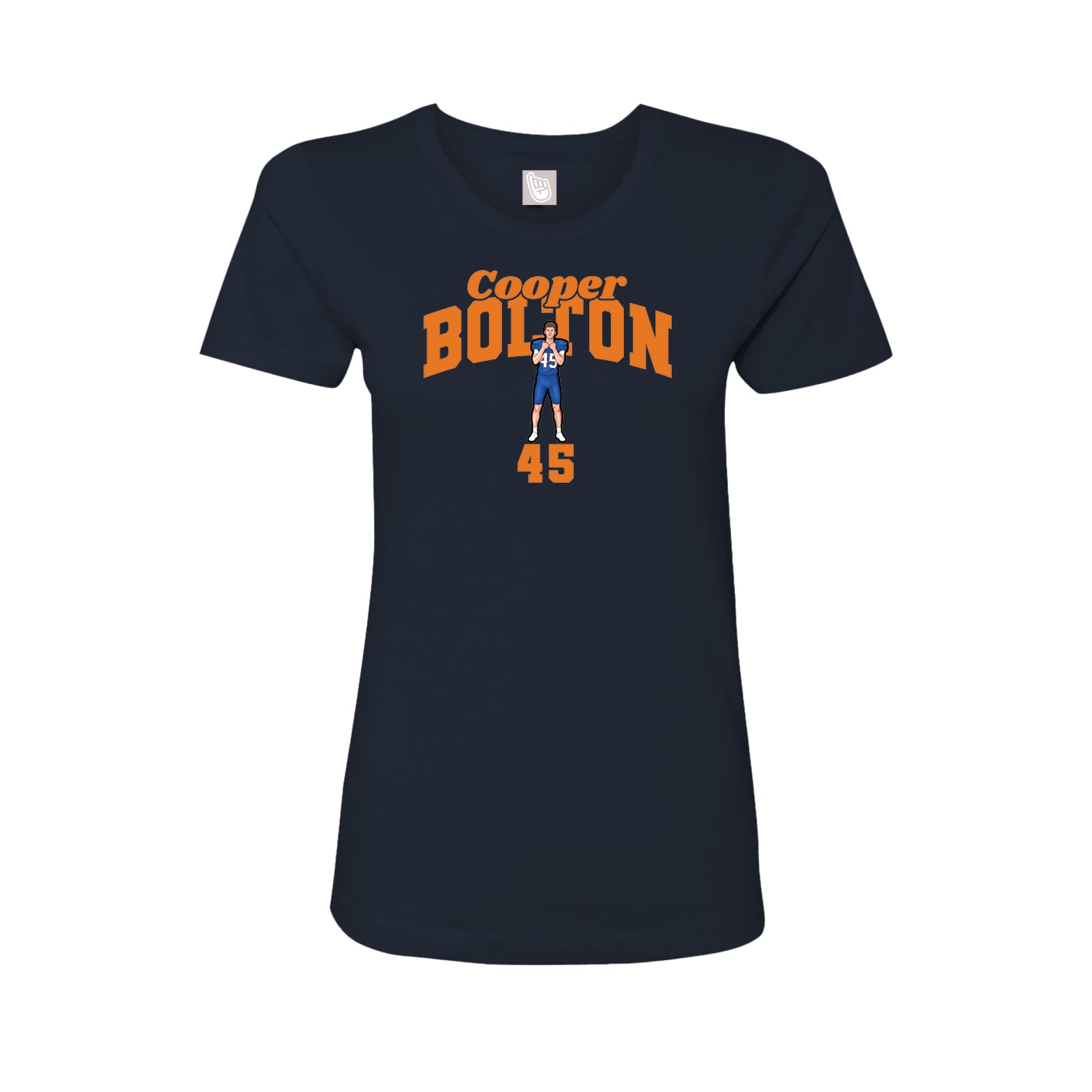 Fitted Women's Tee — Signature Arch in Navy