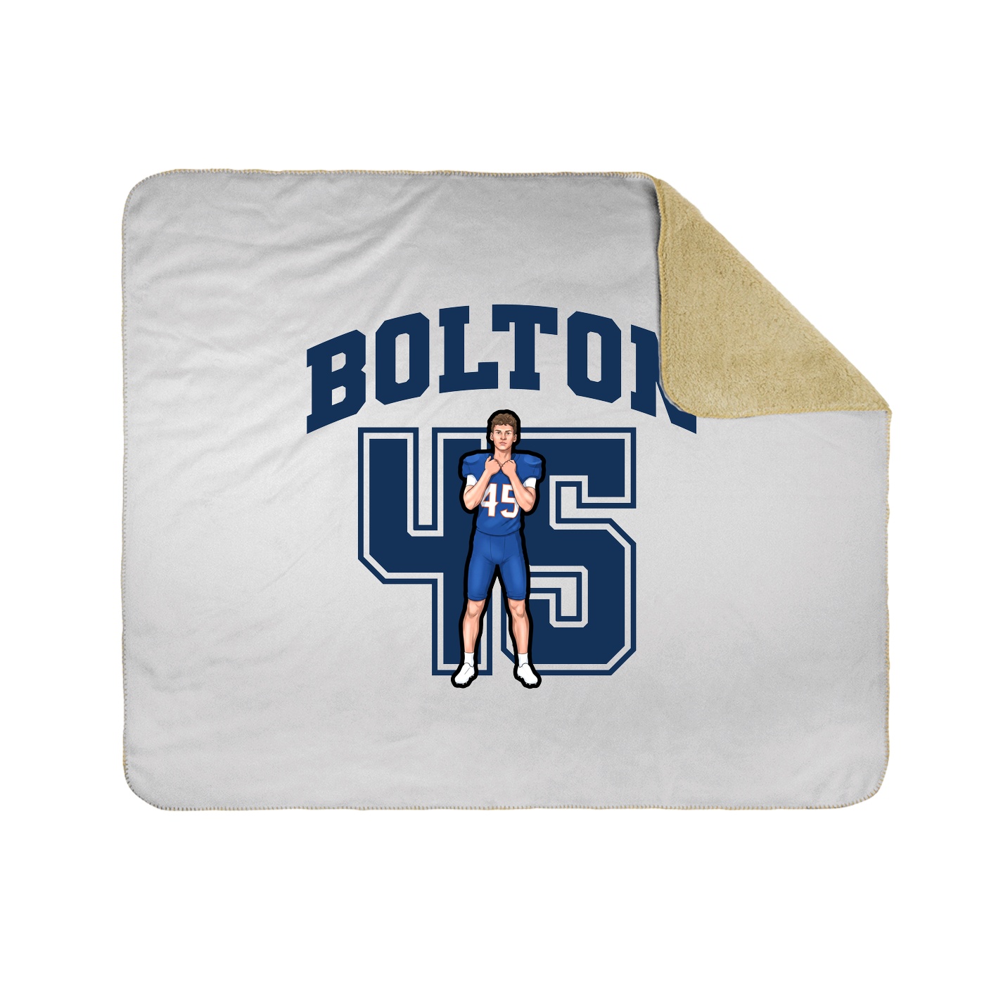 Throw Blanket — Number in White