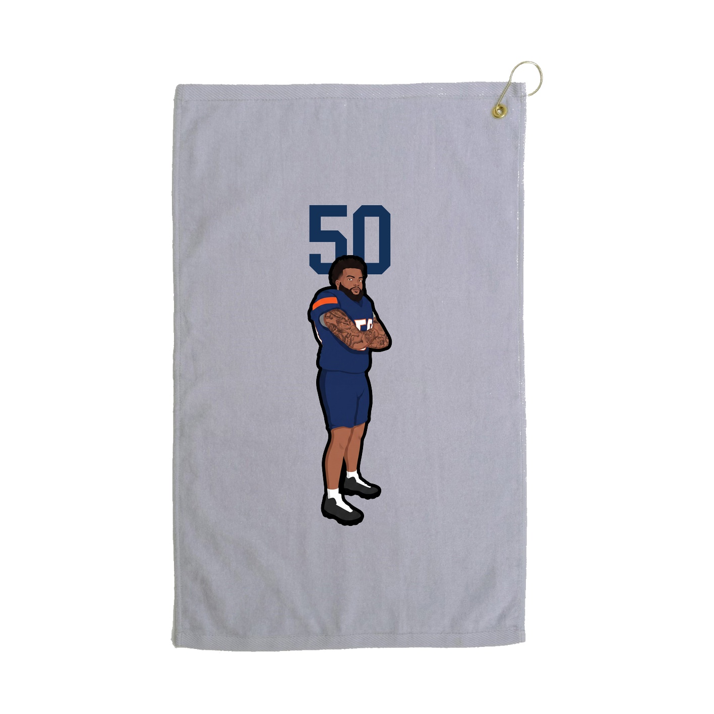 Golf Towel — Number Top in Grey