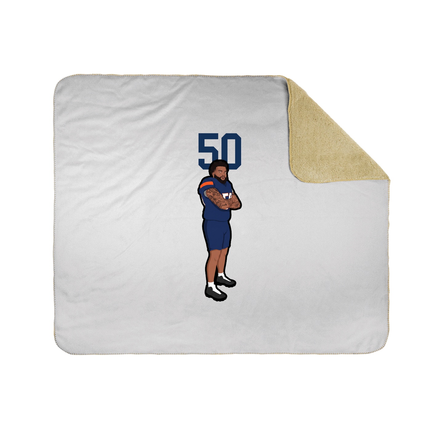 Throw Blanket — Number Top in White