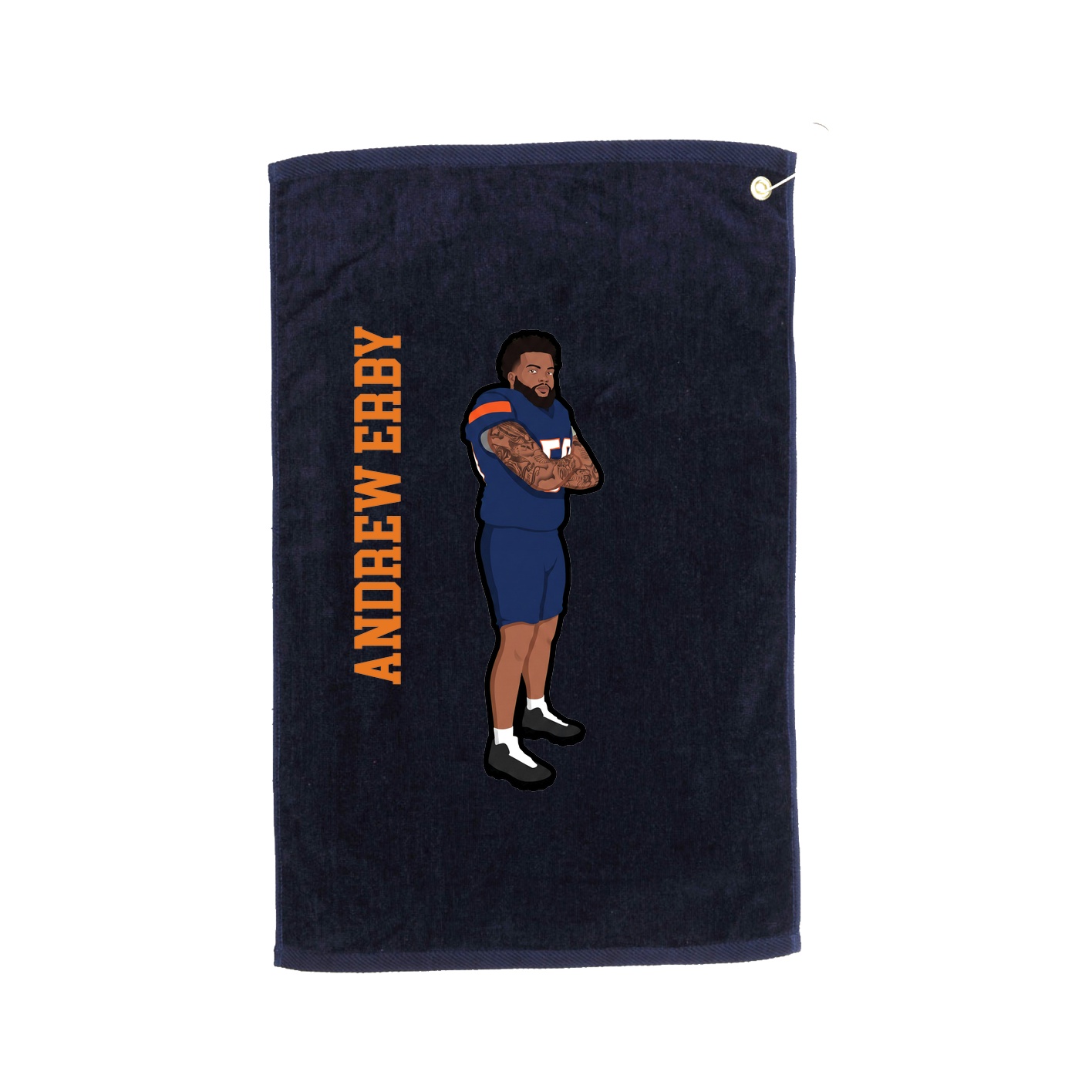 Golf Towel — Name Vertical in Navy