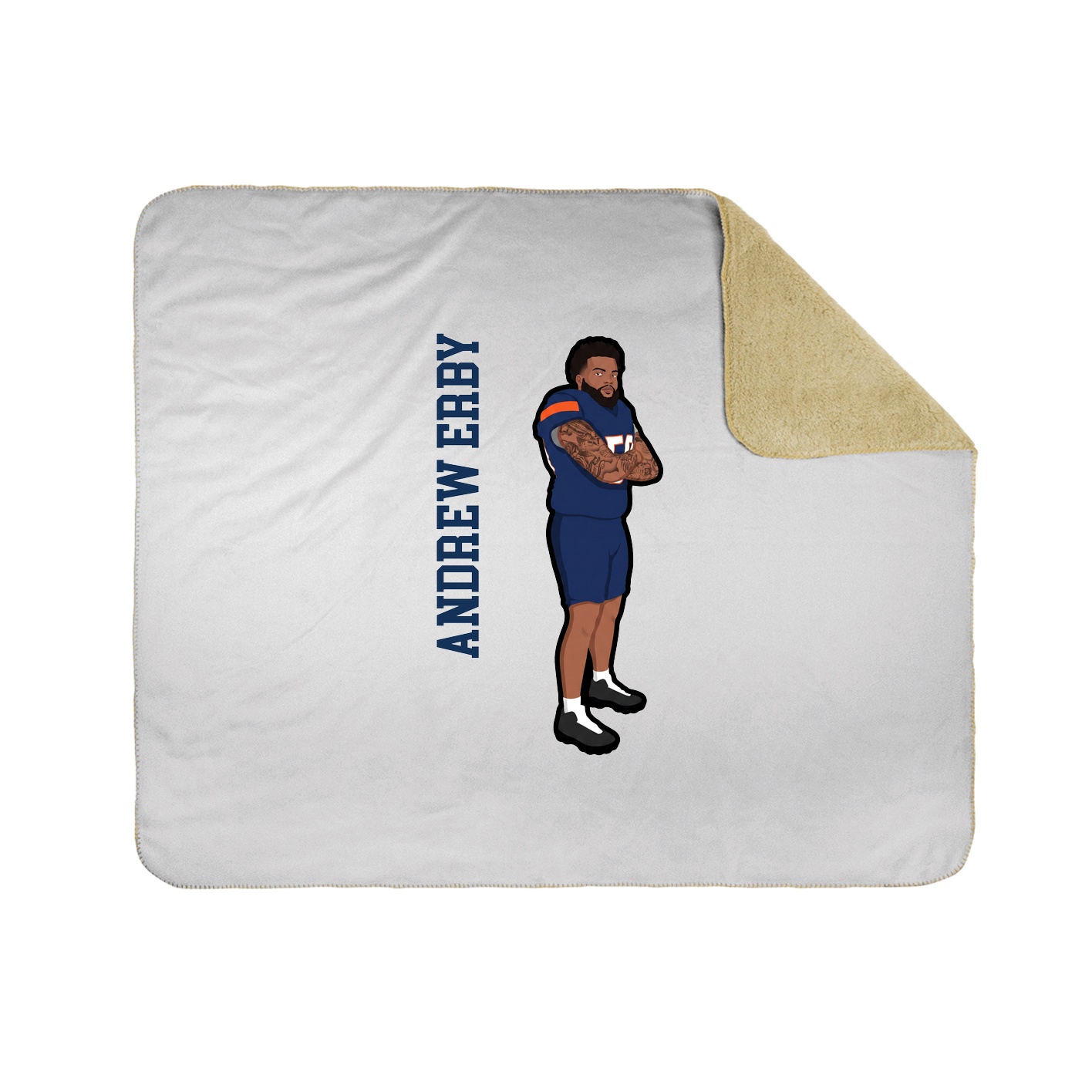 Throw Blanket — Name Vertical in White