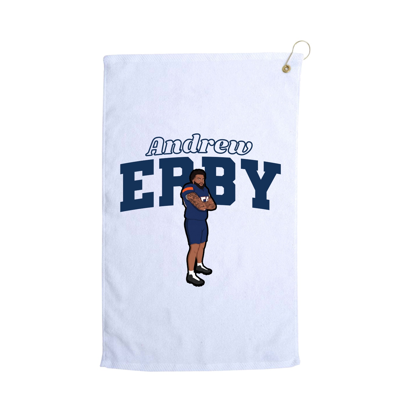 Golf Towel — Name Arch in White