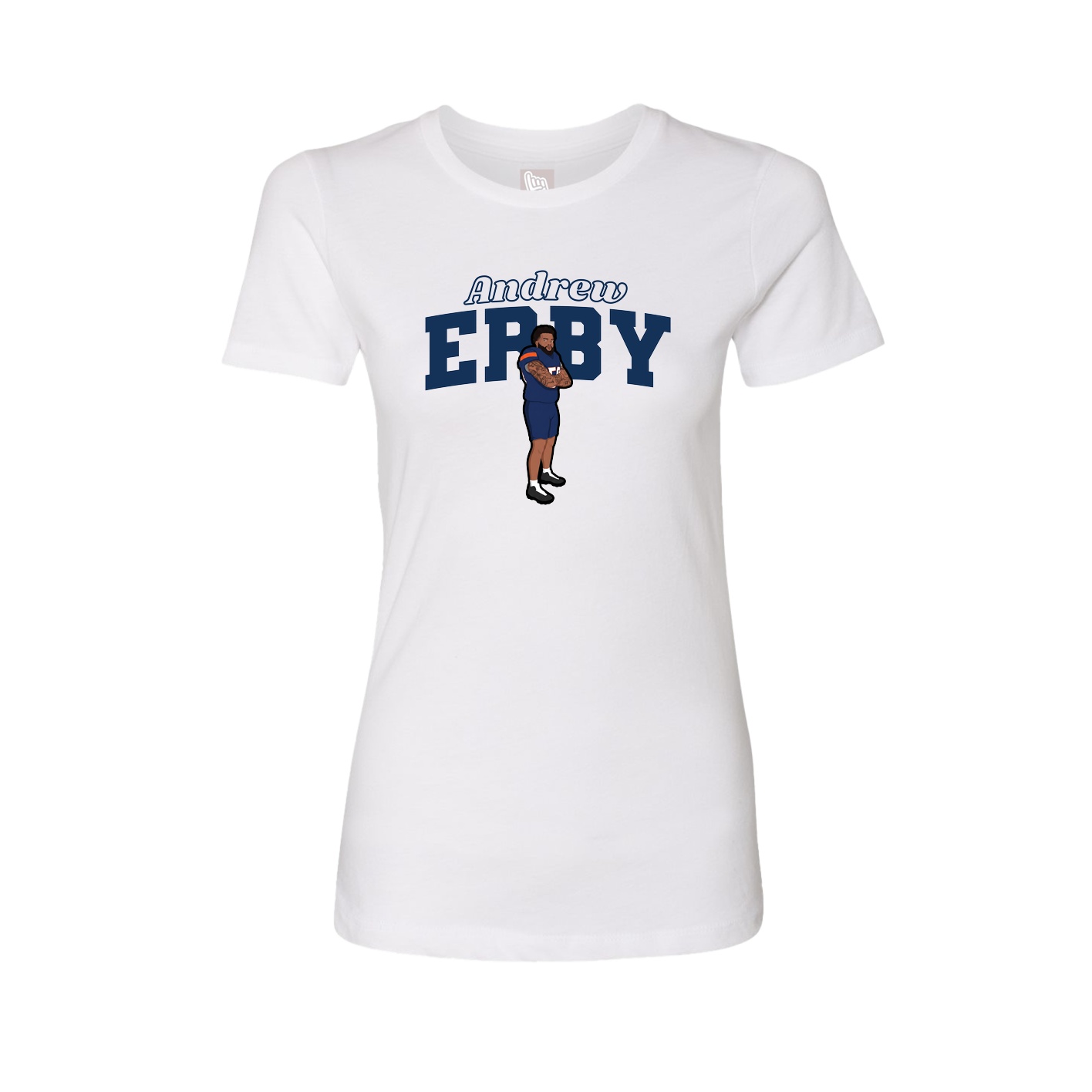 Fitted Women's Tee — Name Arch in White
