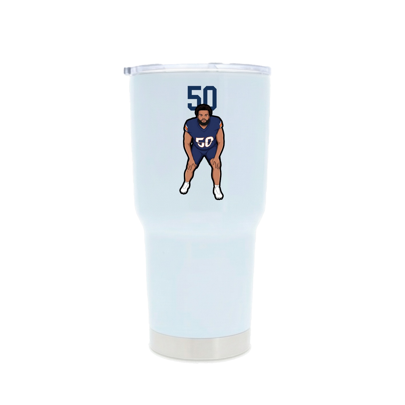 30oz Stainless Steel Tumbler — Number Top in White