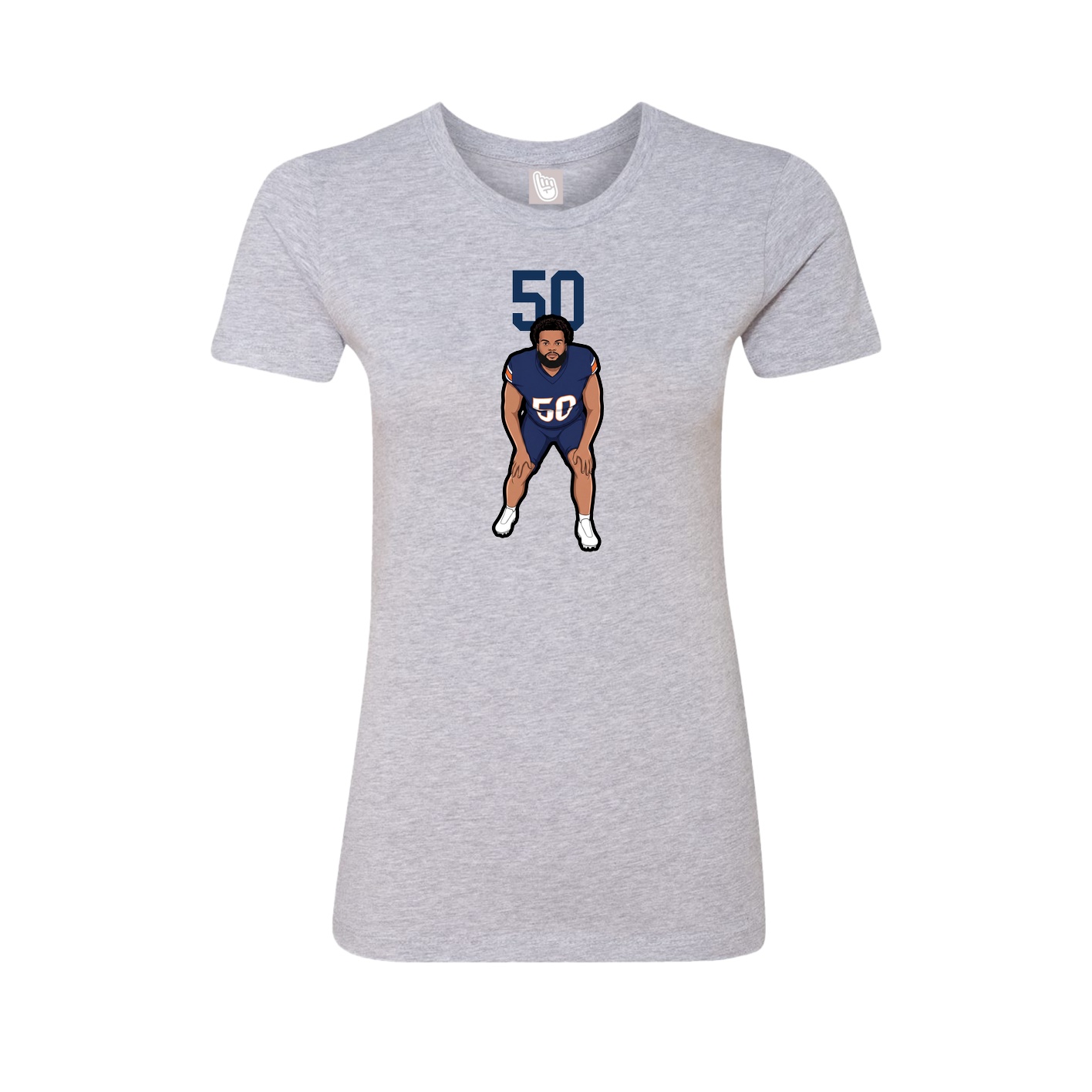 Fitted Women's Tee — Number Top in Grey