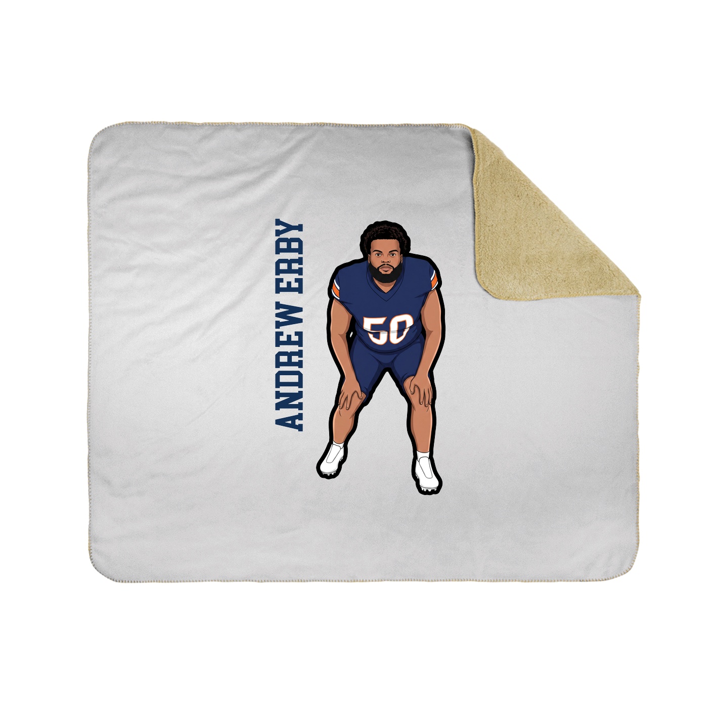 Throw Blanket — Name Vertical in White