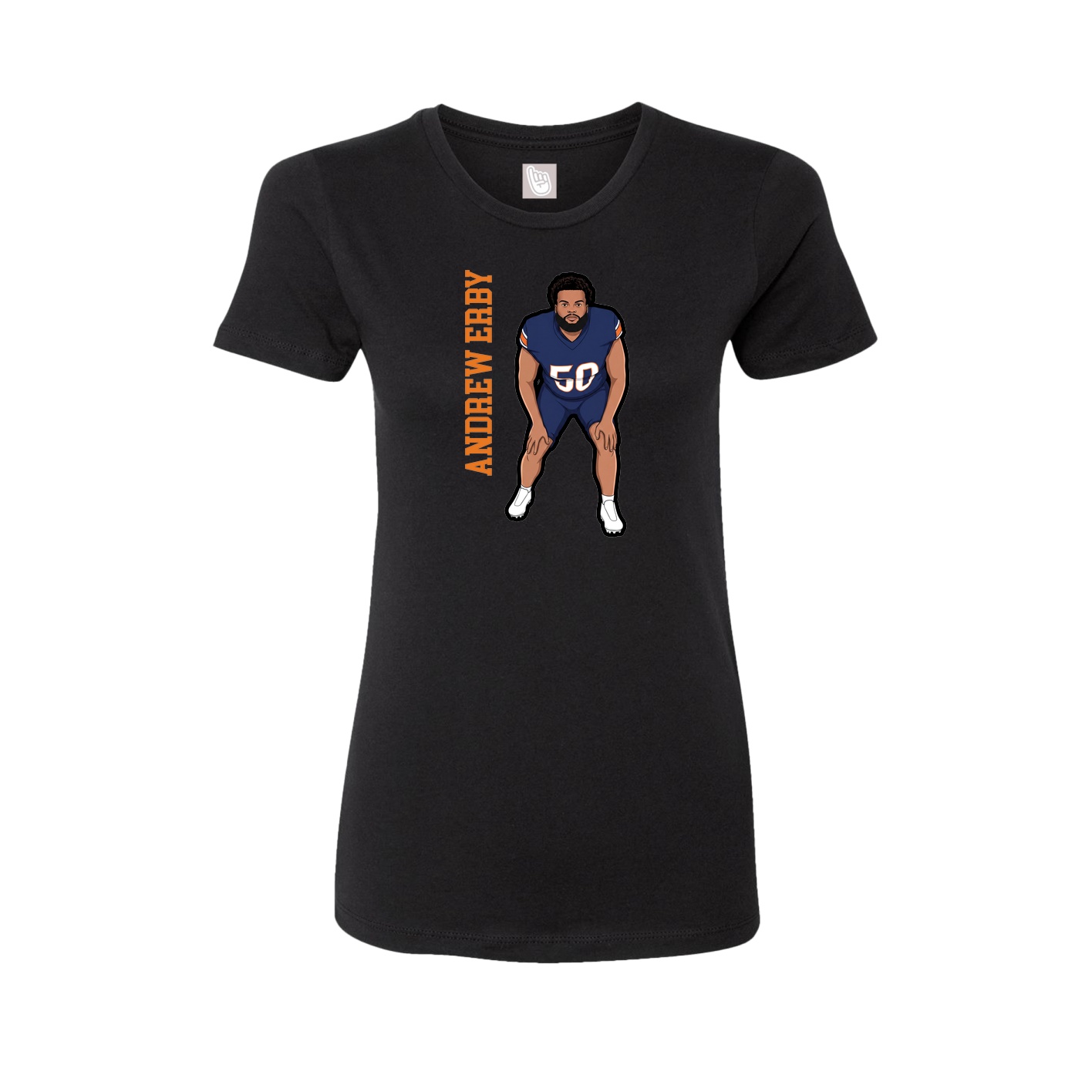 Fitted Women's Tee — Name Vertical in Black