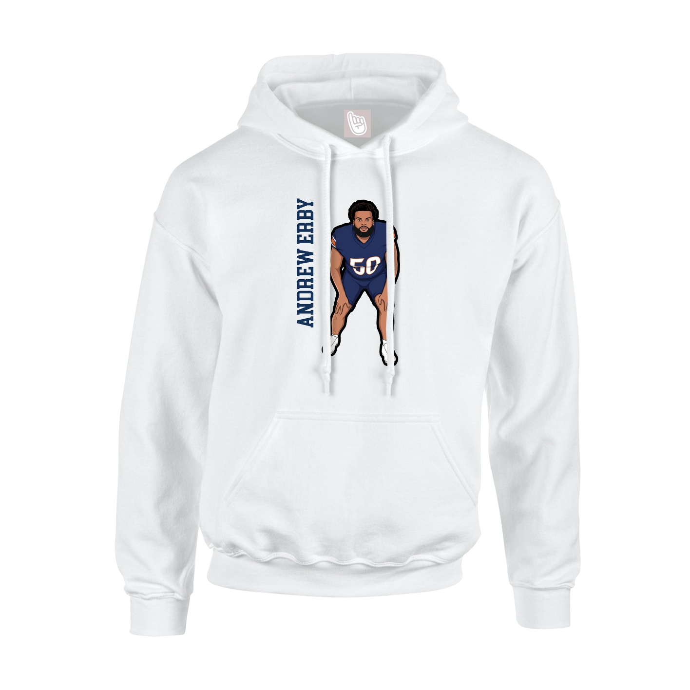 Youth Hoodie — Name Vertical in White