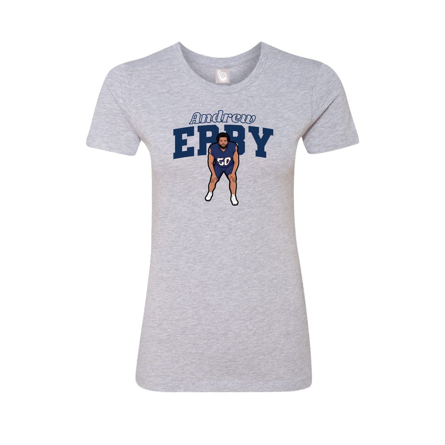 Fitted Women's Tee — Name Arch in Grey