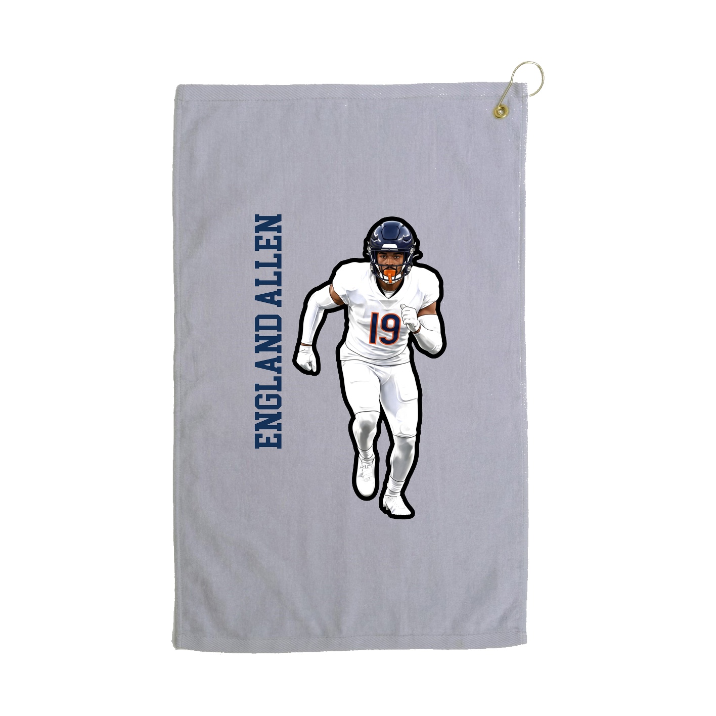 Golf Towel — Name Vertical in Grey