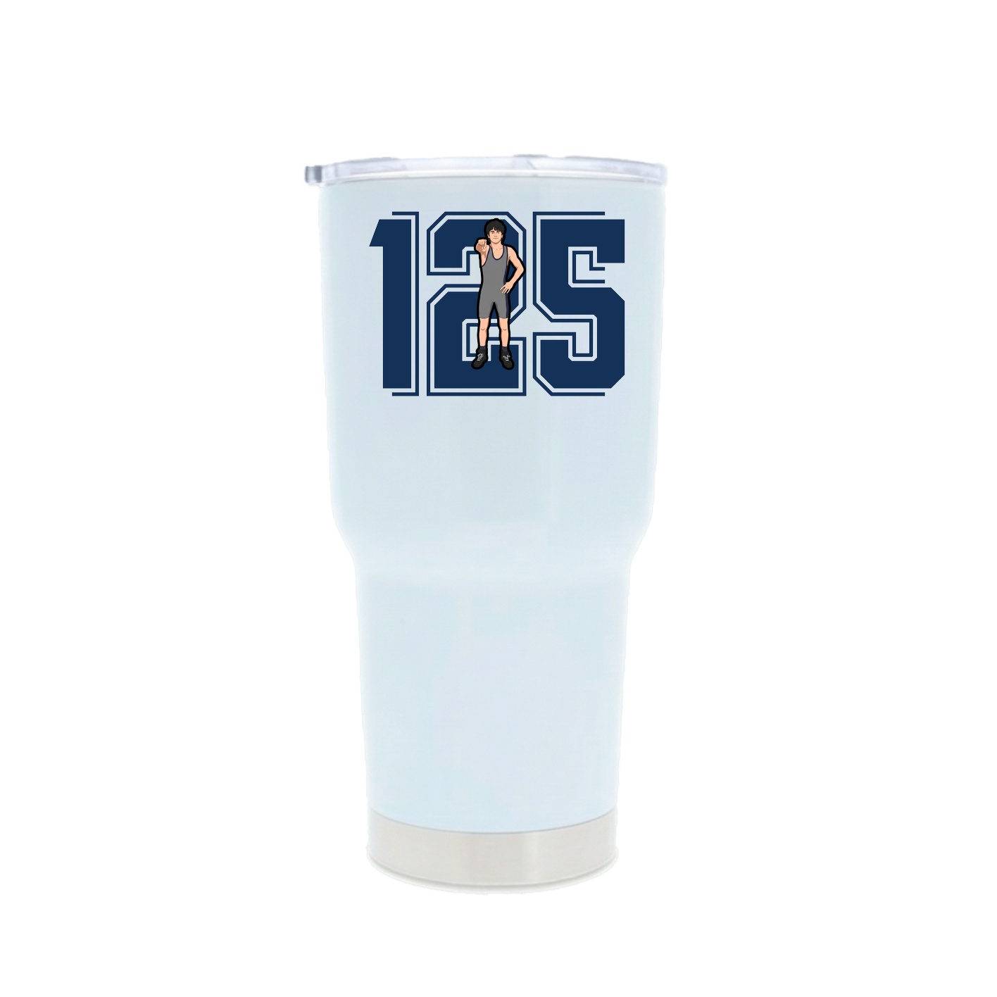 30oz Stainless Steel Tumbler — Number in White
