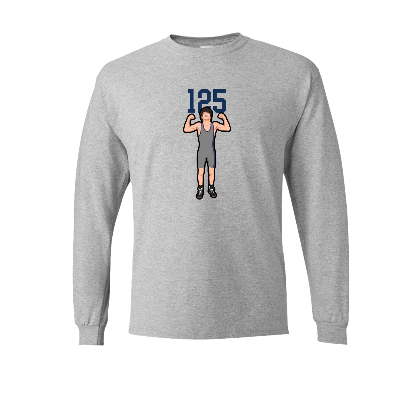 Long Sleeve Tee — Number Top in Grey