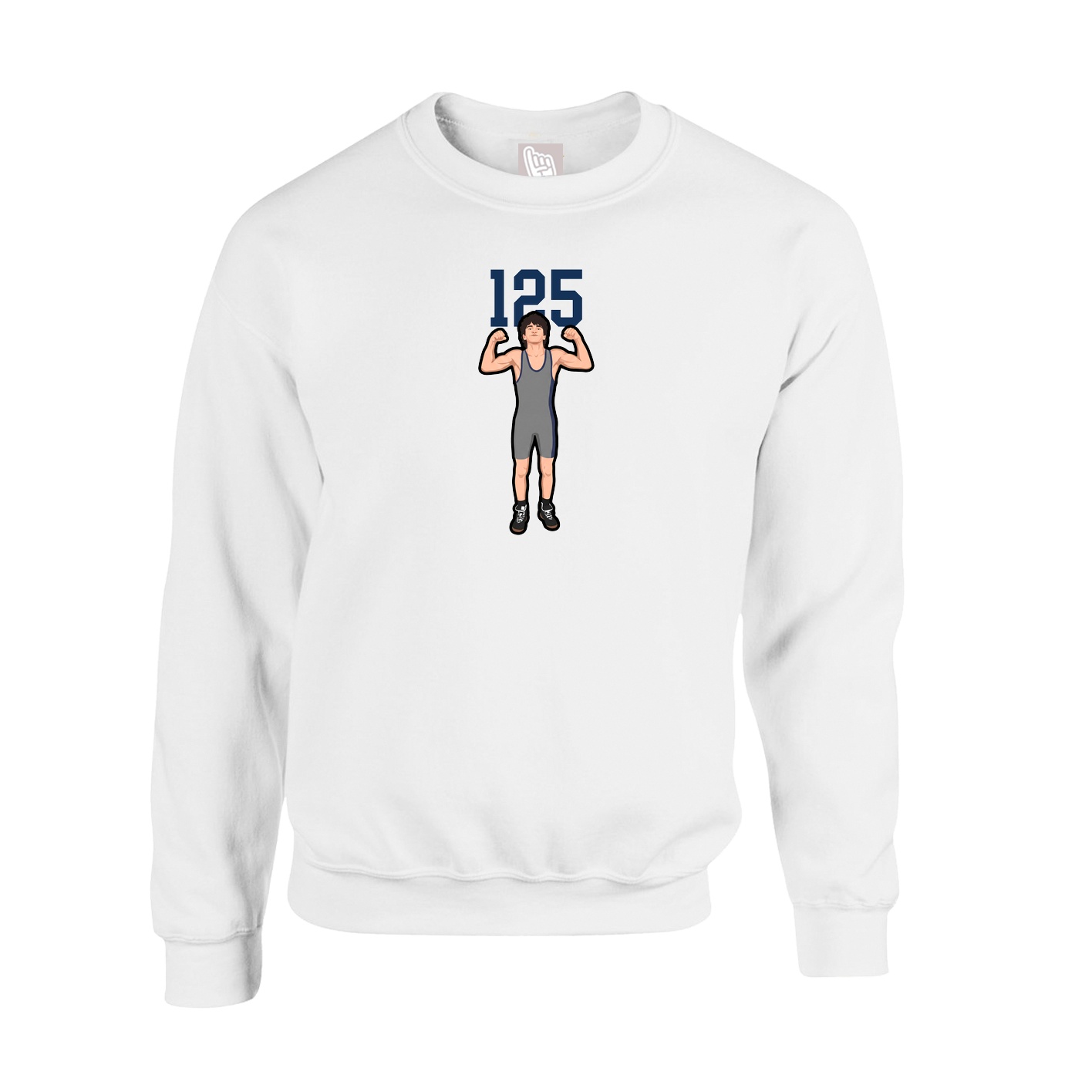 Fleece Crew — Number Top in White