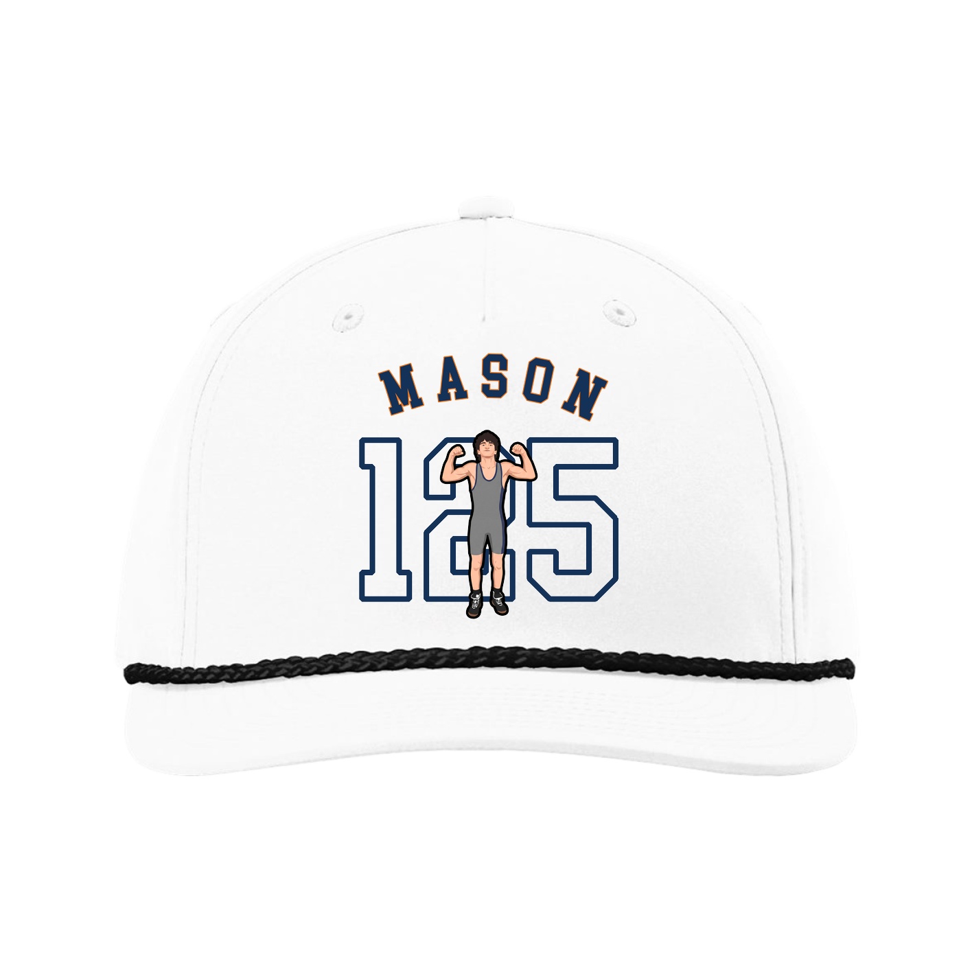 Five-Panel Classic Rope Cap — Shirsey Arch in White