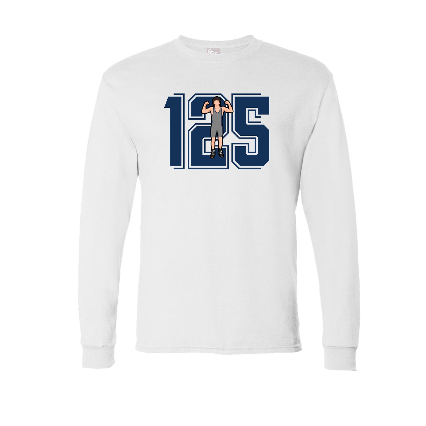 Long Sleeve Tee — Number in White