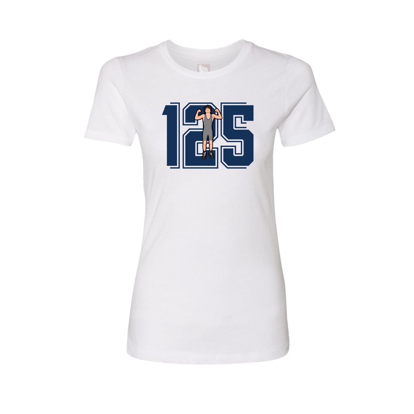 Fitted Women's Tee — Number in White