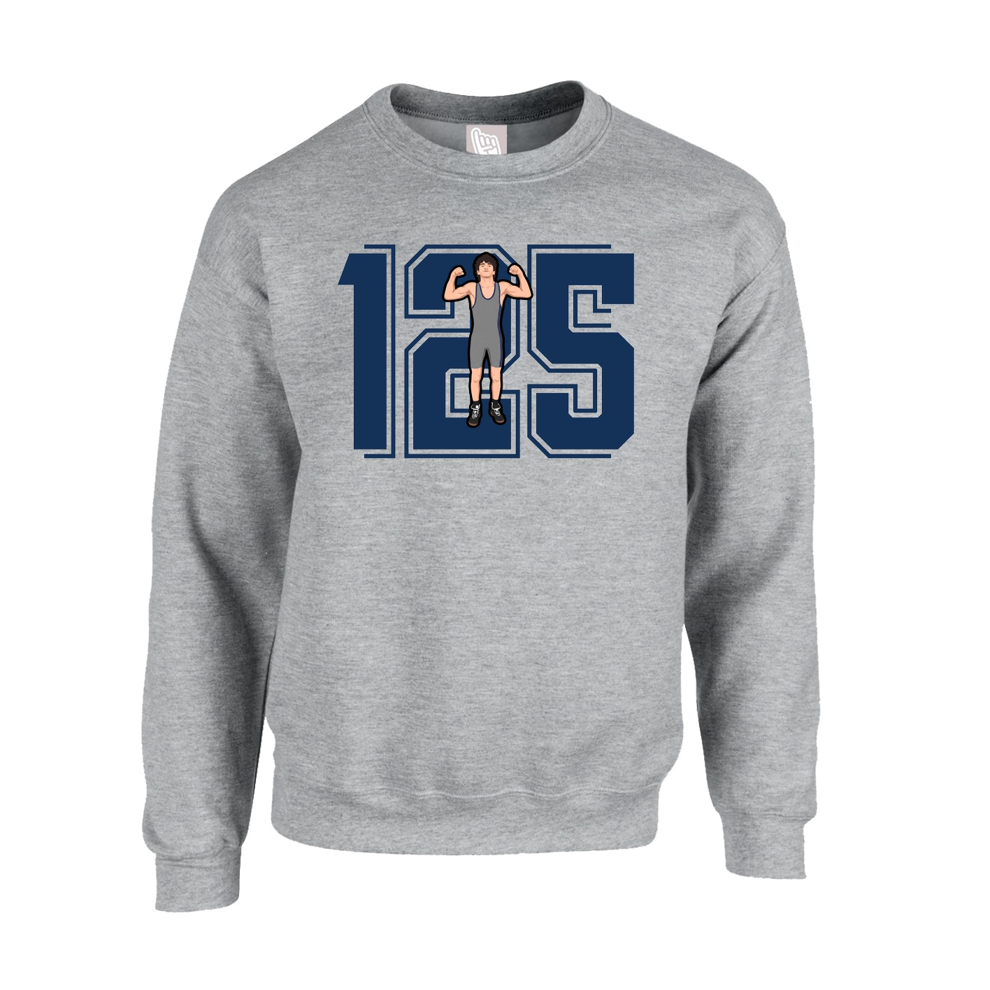 Fleece Crew — Number in Grey