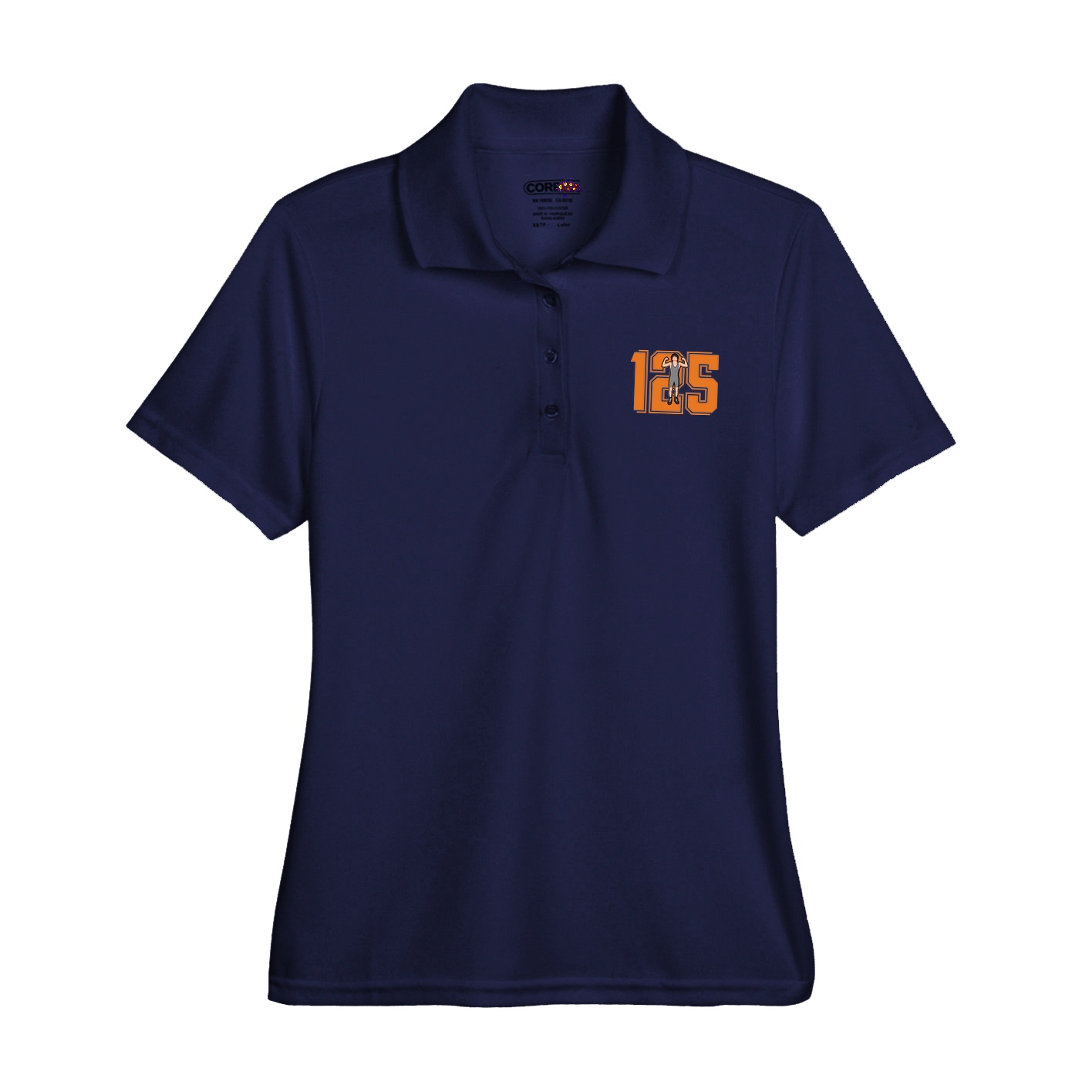 Womens Performance Polo — Number in Navy