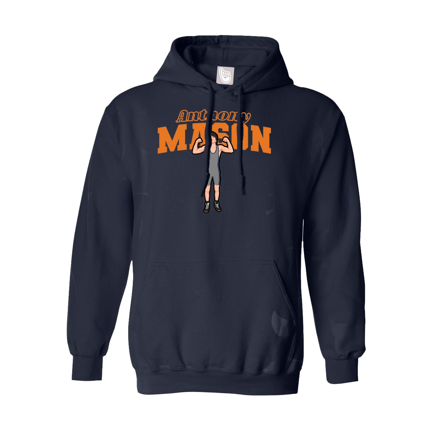 Youth Hoodie — Name Arch in Navy