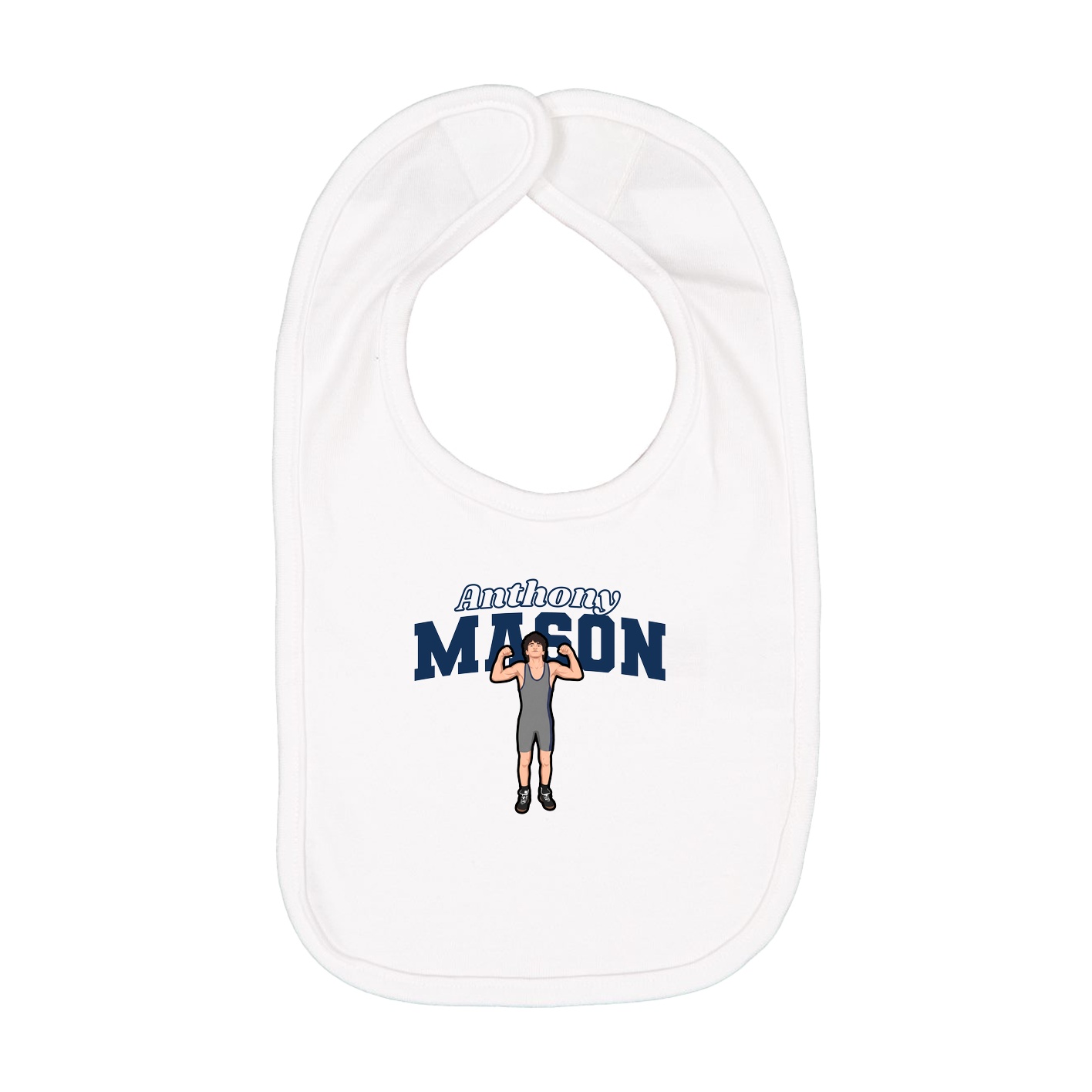 Infant Bib — Name Arch in White