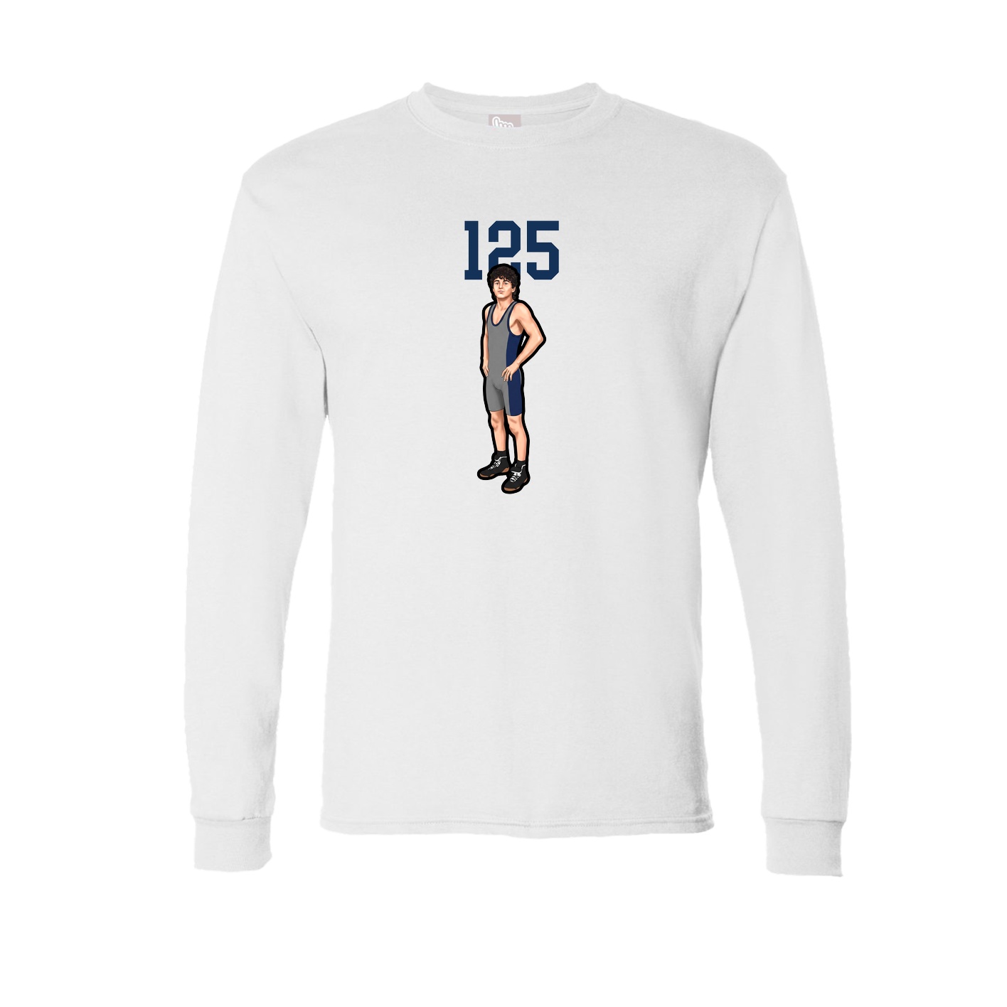 Long Sleeve Tee — Number Top in White