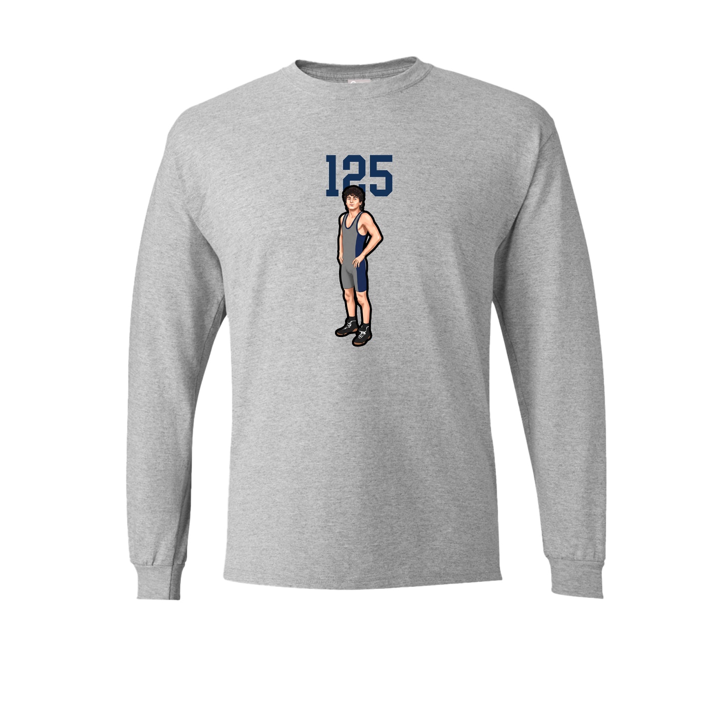 Long Sleeve Tee — Number Top in Grey