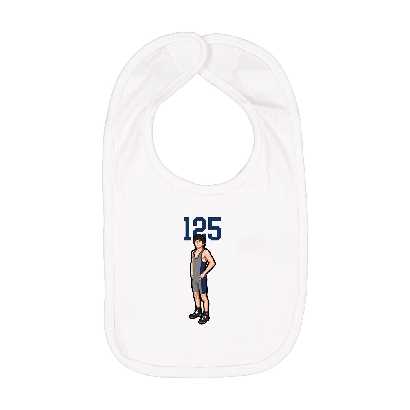 Infant Bib — Number Top in White