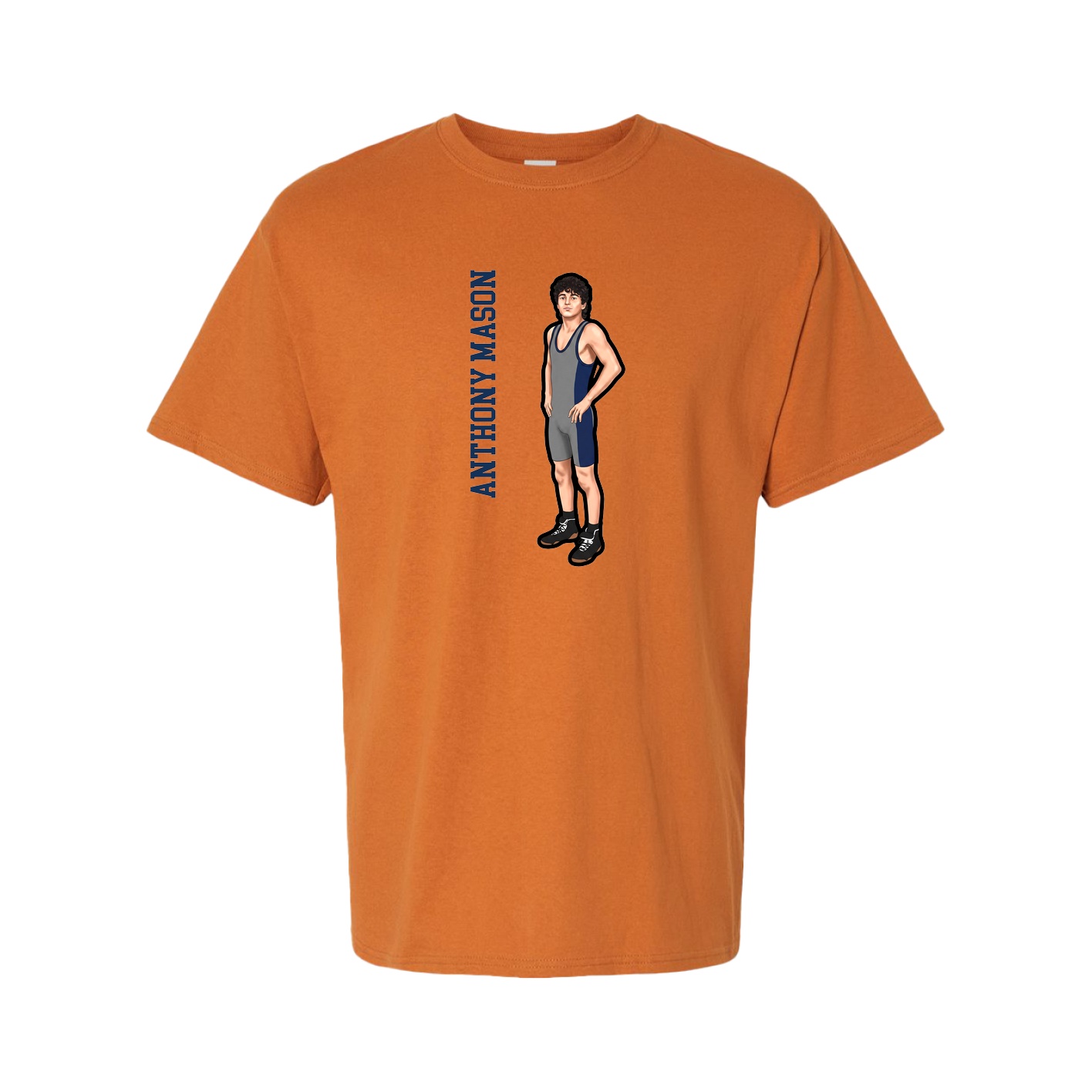 Tee — Name Vertical in Orange