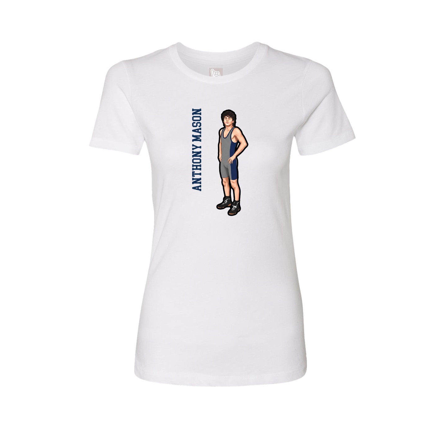 Womens Tee — Name Vertical in White