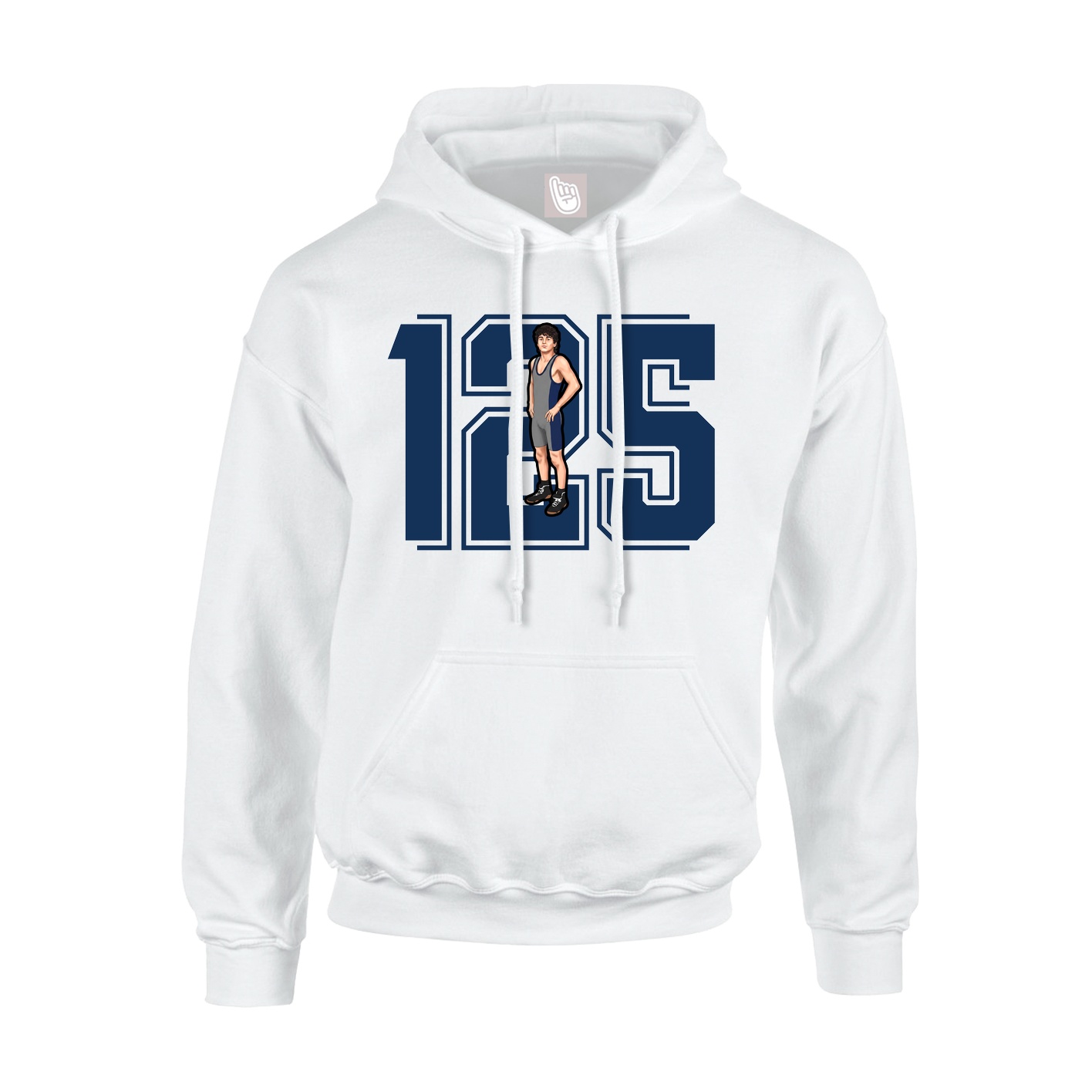 Hoodie — Number in White