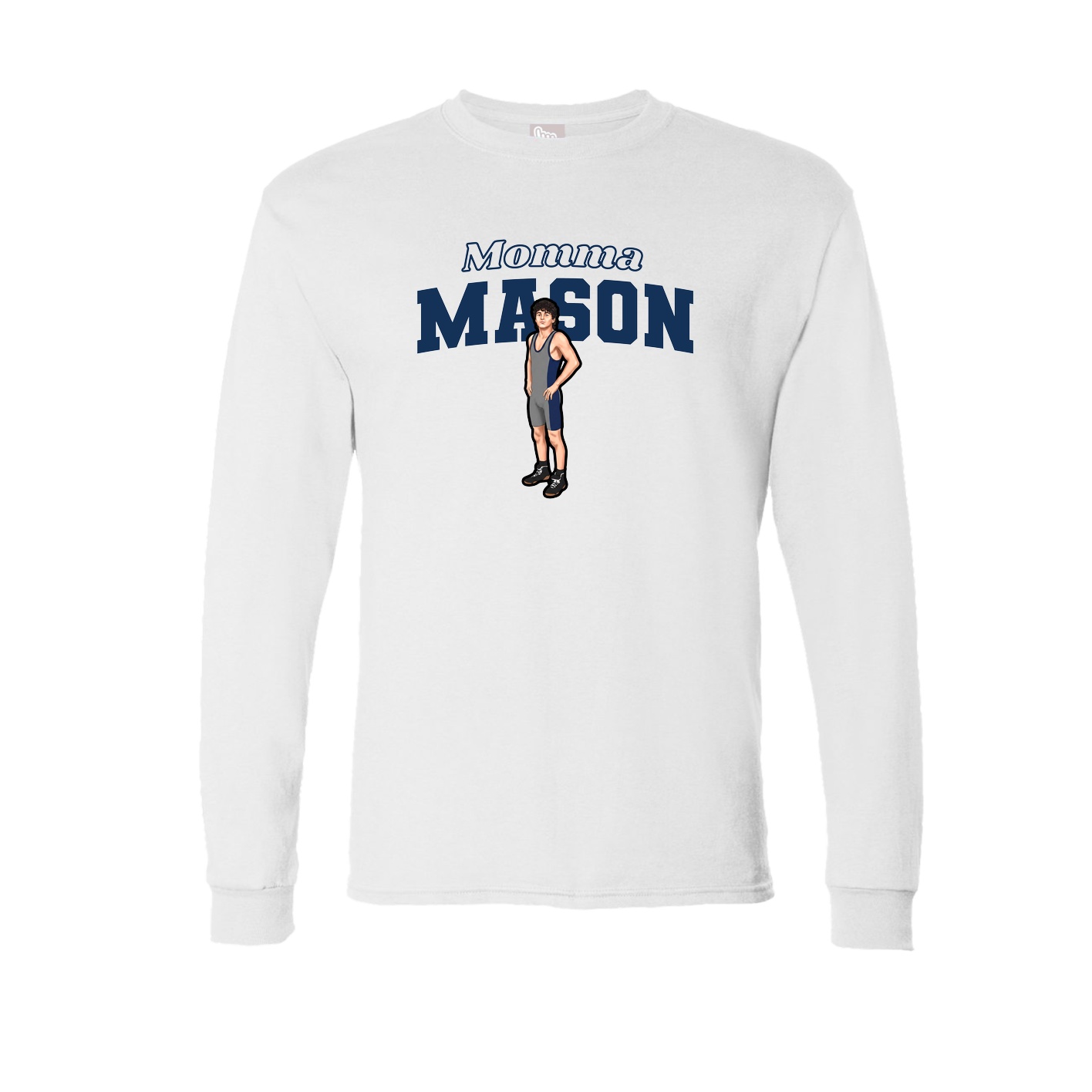Long Sleeve Tee — Mothers Day Block in White