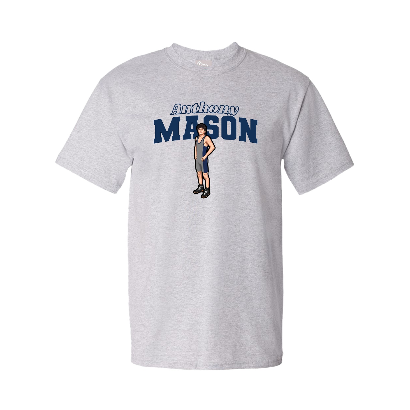 Youth Tee — Name Arch in Grey