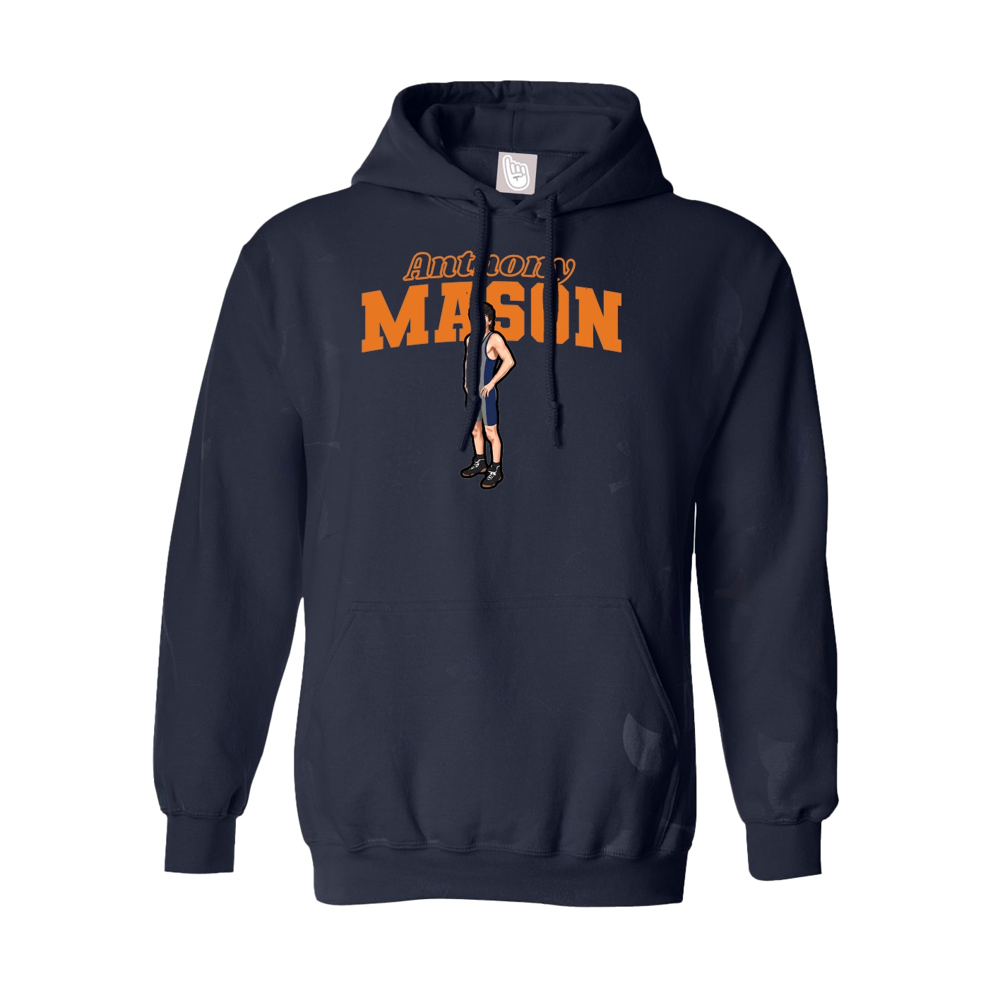 Youth Hoodie — Name Arch in Navy