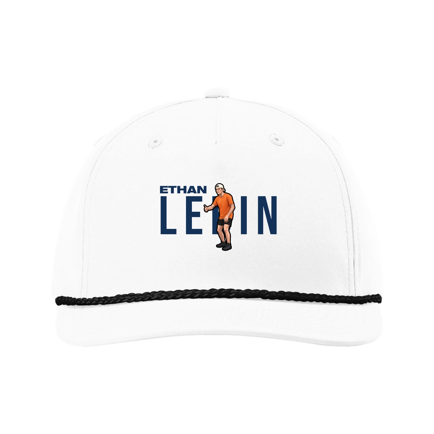 Five-Panel Classic Rope Cap — Player Name in White
