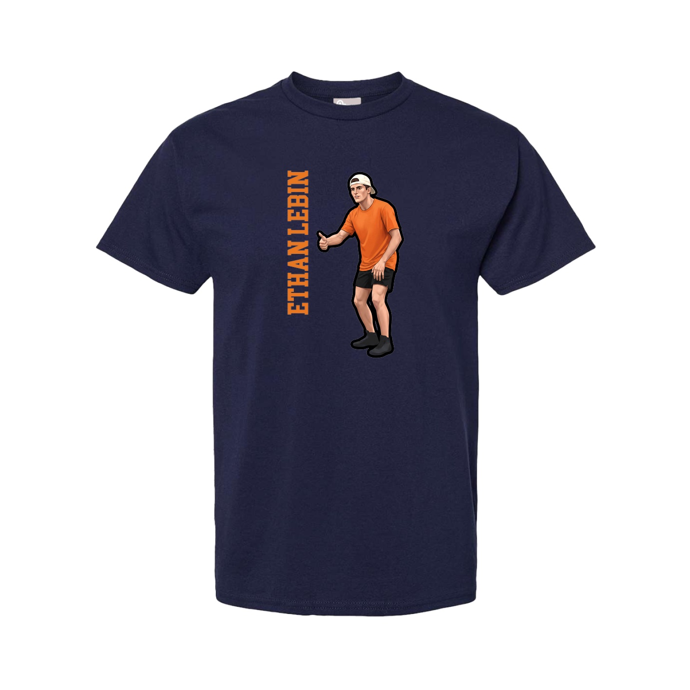 Tee — Name Vertical in Navy