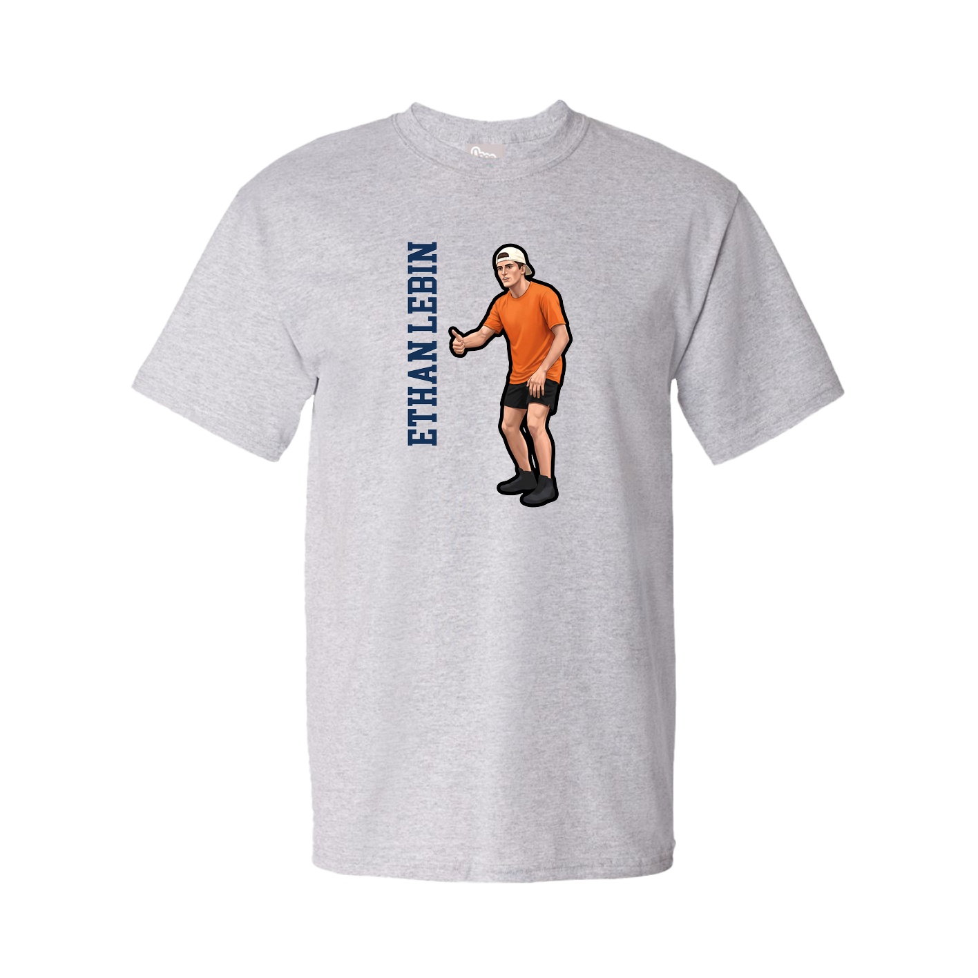 Youth Tee — Name Vertical in Grey