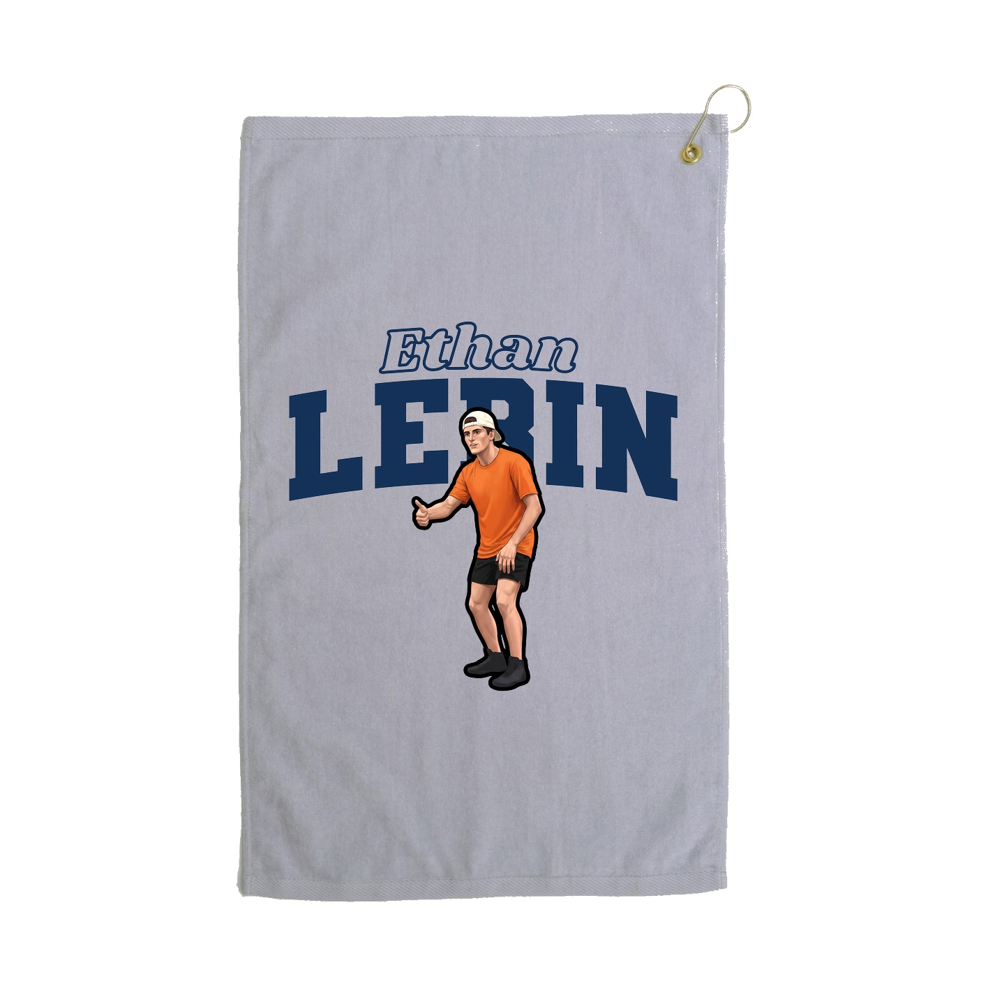 Golf Towel — Name Arch in Grey