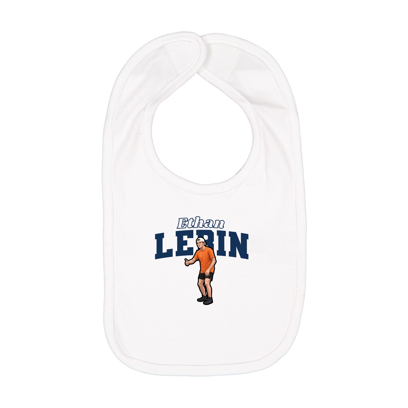 Infant Bib — Name Arch in White