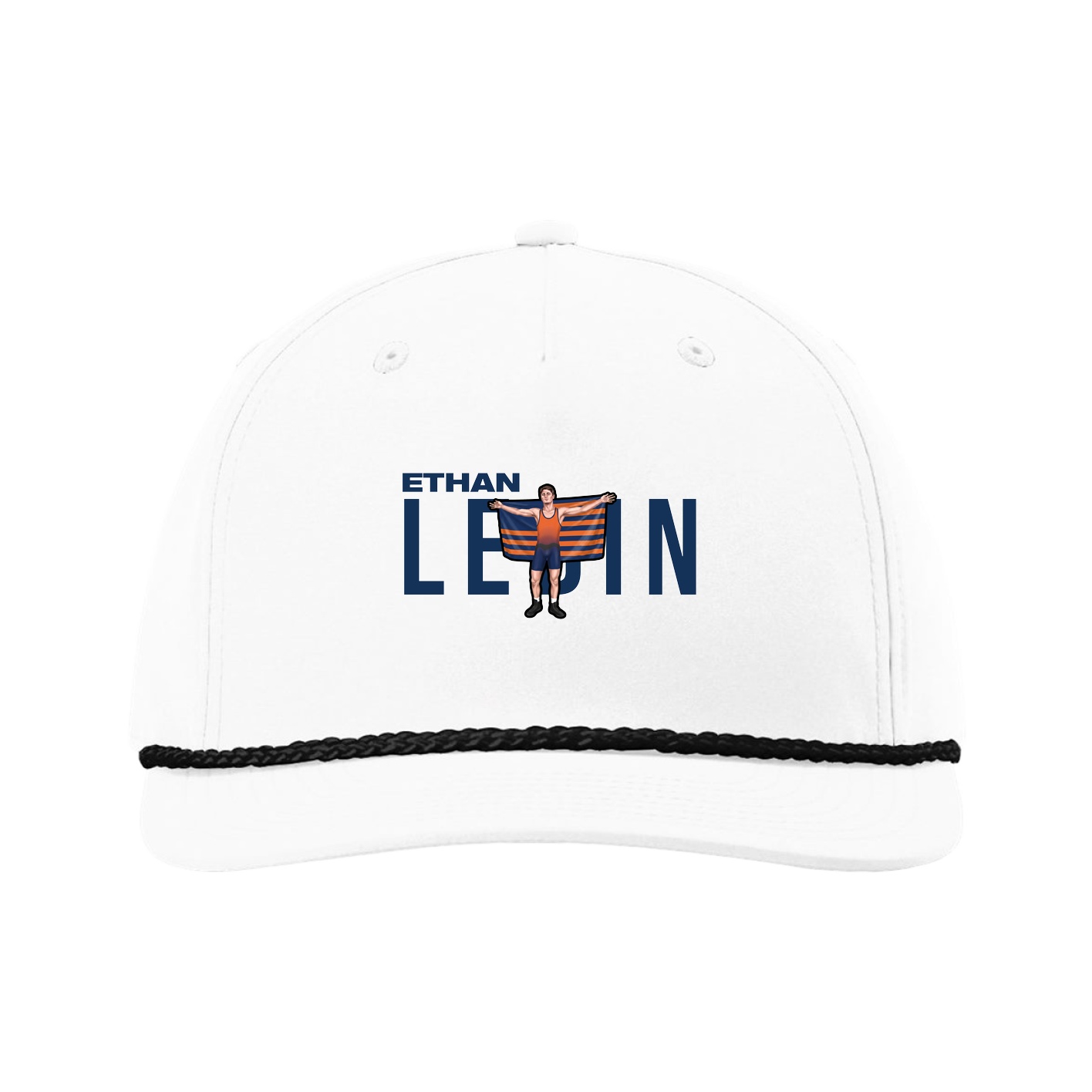 Five-Panel Classic Rope Cap — Player Name in White