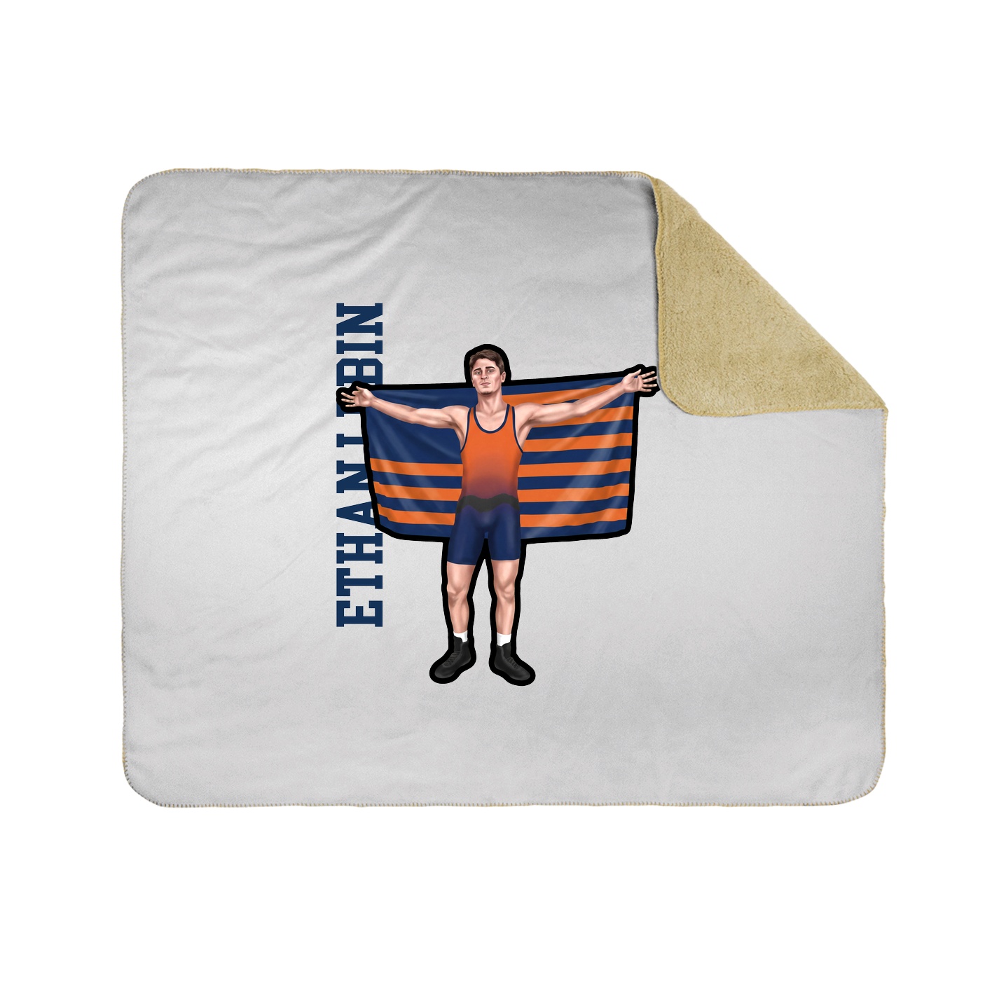 Throw Blanket — Name Vertical in White