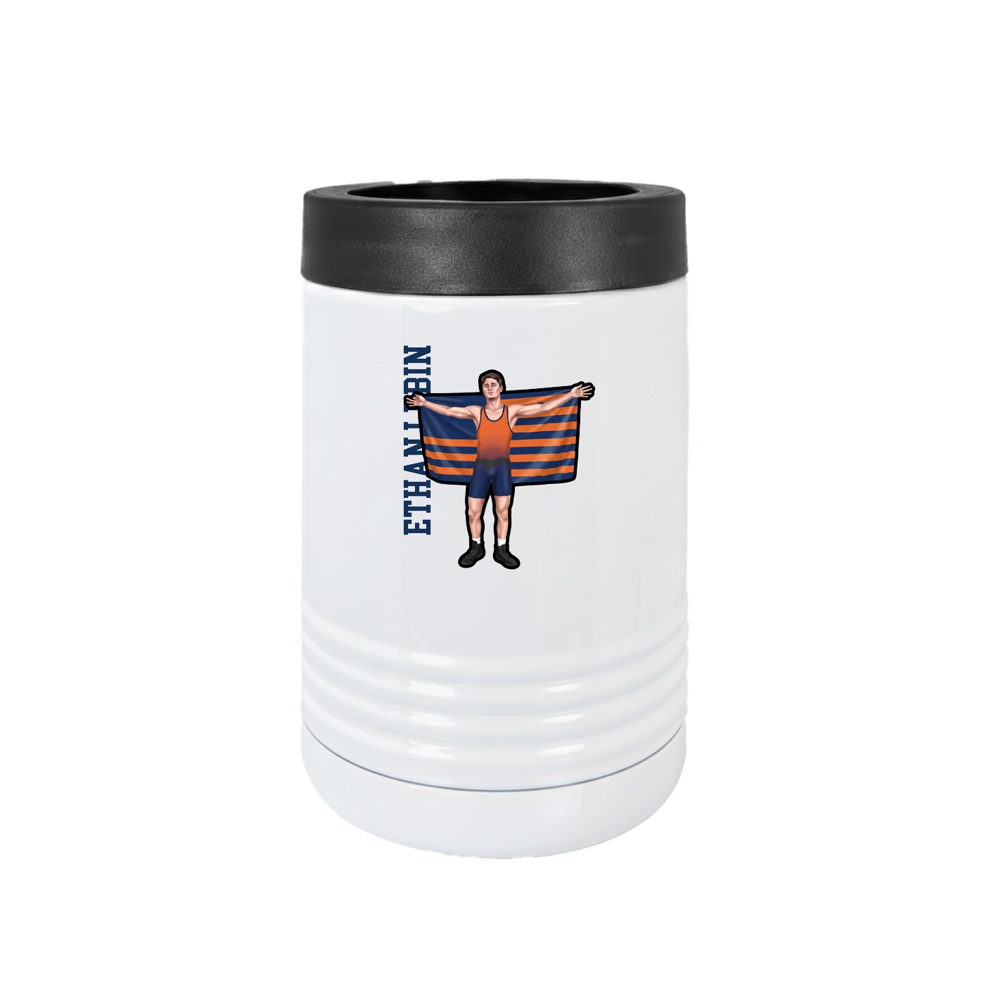 Beverage Holder — Name Vertical in White