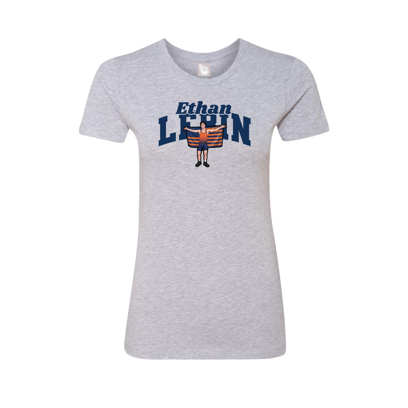 Fitted Women's Tee — Signature Arch in Grey