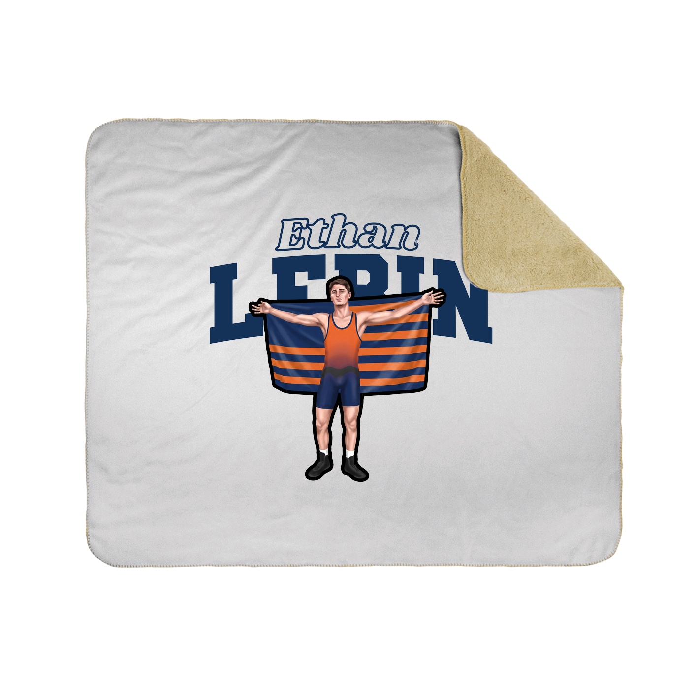 Throw Blanket — Name Arch in White