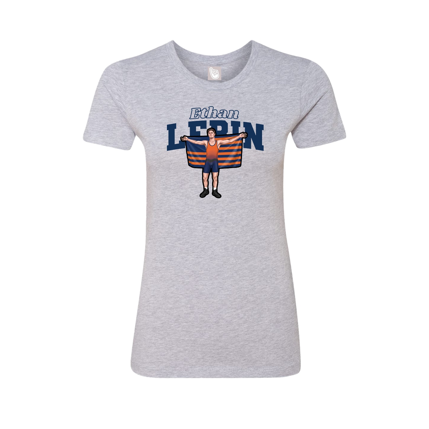 Fitted Women's Tee — Name Arch in Grey